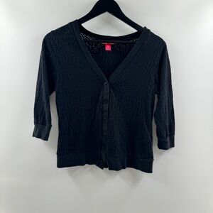 Mix Co Y2K Black Sheer Leopard Cardigan – Women’s Medium